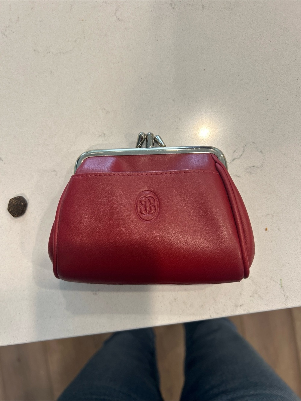Buxton Red Kiss-Lock Coin Purse vintage